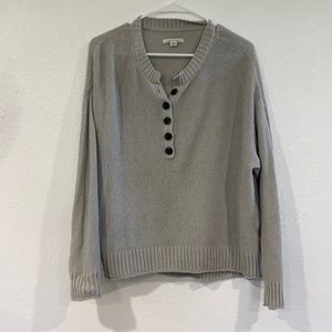 AE Henley button sweater blouse